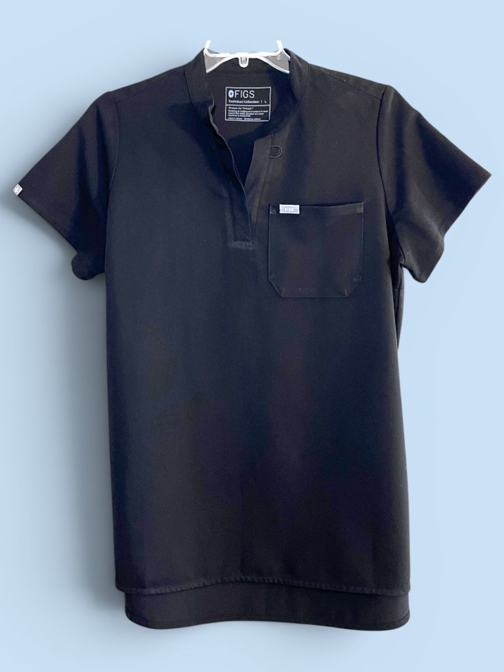 Figs Black Catarina Maternity Scrub Top Size Large